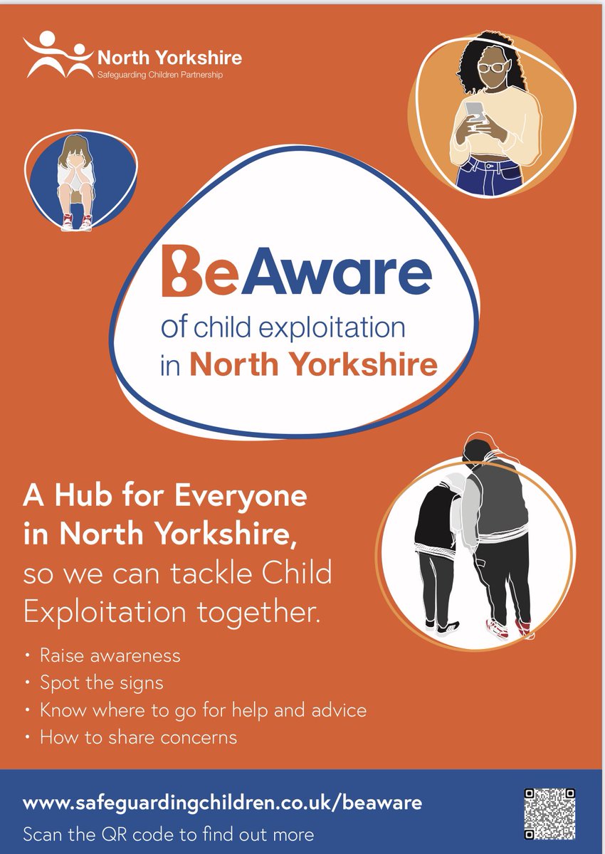 Be Aware of child exploitation in North Yorkshire, so we can tackle Child Exploitation together. 

🌎 Visit www.safeguarding children.co.uk/beaware