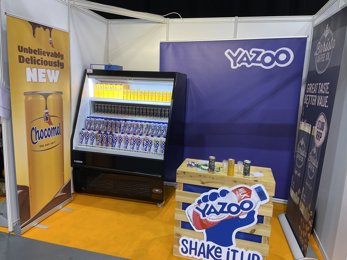 Come and see us at Stand 199 for #YAZOO the no 1 flavoured milk in convenience , #Chocomel the fastest growing premium flavoured milk and #Barista the wonderful Chilled Coffee. <a href="/AF_Blakemore/">A.F. Blakemore & Son</a> <a href="/BlakemoreTP/">BTP</a>  #SRS22 #itsgoodtobeback <a href="/YAZOODrinks/">YAZOO Drinks</a>