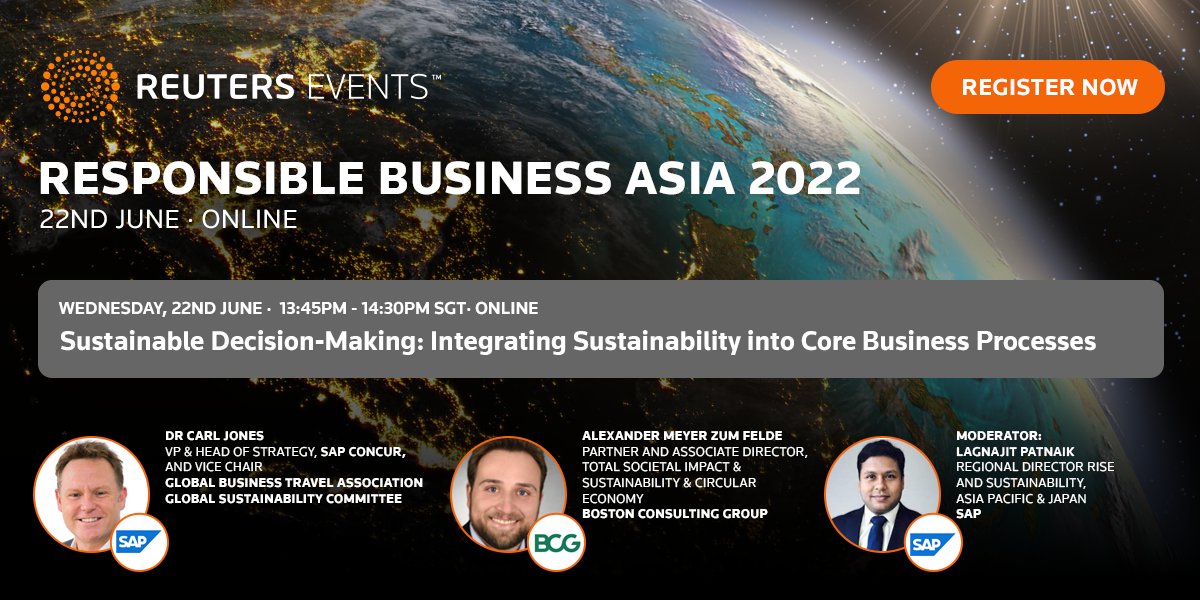 REvents_SustBiz's tweet photo. At #RBASIA one of our key sessions will include:
Sustainable Decision-Making: Integrating Sustainability into Core Business Processes with @SAPAPJ and @BCG
https://t.co/d9dbvBYALh
#sustainability #netzero https://t.co/x0pwYW8bQ2