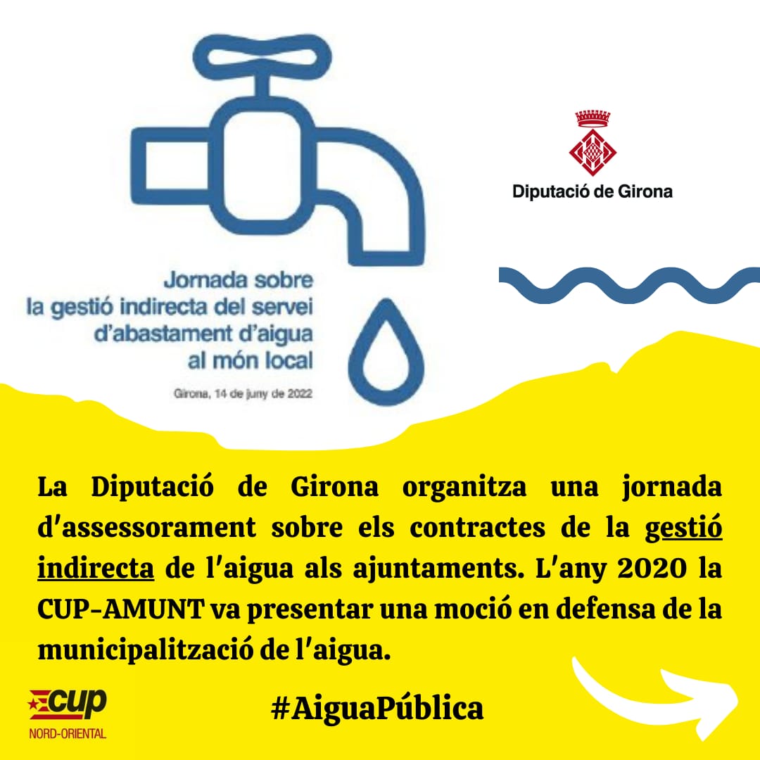 CUPNordOriental's tweet photo. 💧Municipalitzem la gestió de l'aigua! https://t.co/KfOLedDwXc