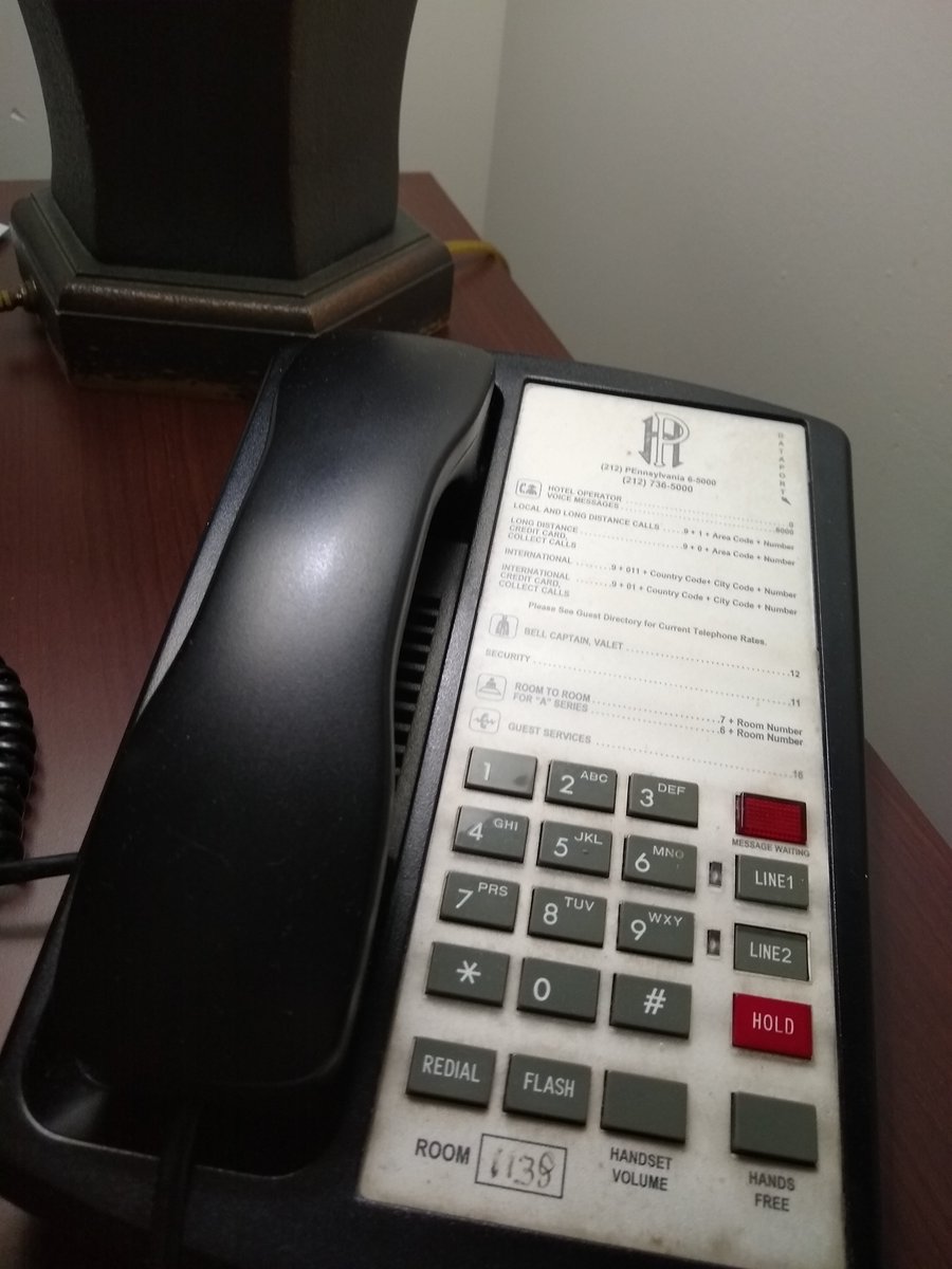 columbo2600's tweet photo. I'm going to miss the hotel Penn. If I could go back I would probably try dialing random rooms with room to room calling. Also, my room wasn't 1138, even though that room number was written on there with horrendous handwriting. https://t.co/BQYQvuKHka