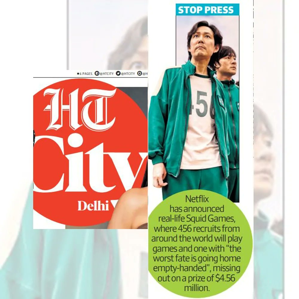 KCC_INDIA's tweet photo. 'Squid Game' adapted as real-life reality series for Netflix 

Published in millenium post (Pg-12) &amp; Hindustan Times (Appendix Pg-1) on 16 June 2022.

#koreanculturalcentreindia #newscoverage #milleniumpost #squidgame #Netflix #realityseries https://t.co/GlO6HcVSnk