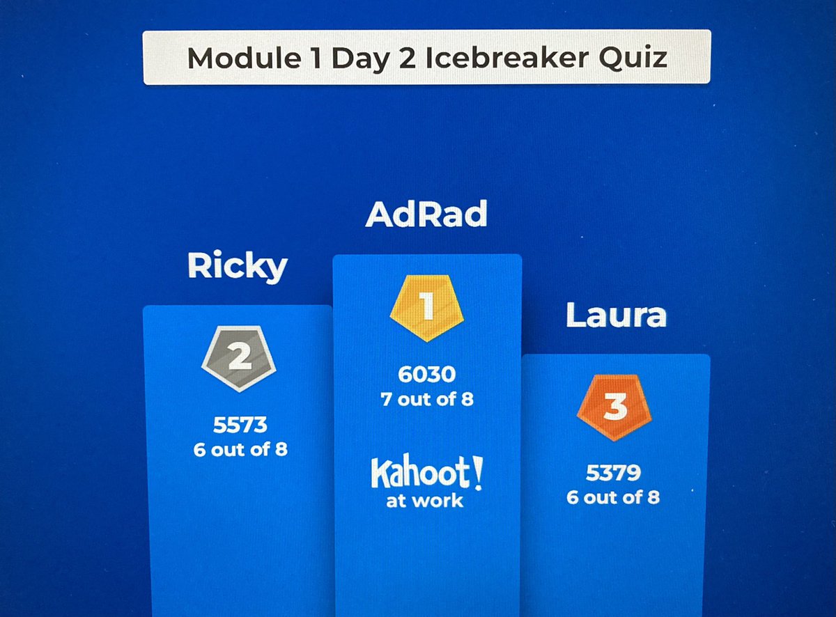 CppeTracy's tweet photo. Despite an early morning alarm call by the hotel fire alarm, our learners are awake and ready for a great #PCPEP M1 Day 2 ahead! Congrats to our quiz champions! @AdRadPharm #CPPEPCPEP @CPPE @KarenLTCPPE @suecppe https://t.co/JK1TzJr3VI