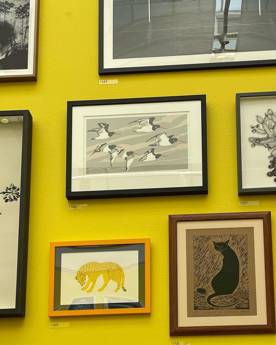 maxangusmaker's tweet image. Varnishing Day at the RA on Monday. So pleased to have two  images @royalacademy ‘Oystercatchers away day’ 4 block linocut and ‘I am a girl’ wood engraving