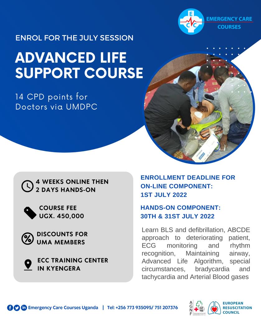 Are you a clinician? This is just the right course for you. Be the right last-stand for that crashing patient! @HeartUganda @AnesthesiaUg @EmedUg @DrOtileUg @dr_evenakato @DrDariusOwachi @TheUMAofficial
