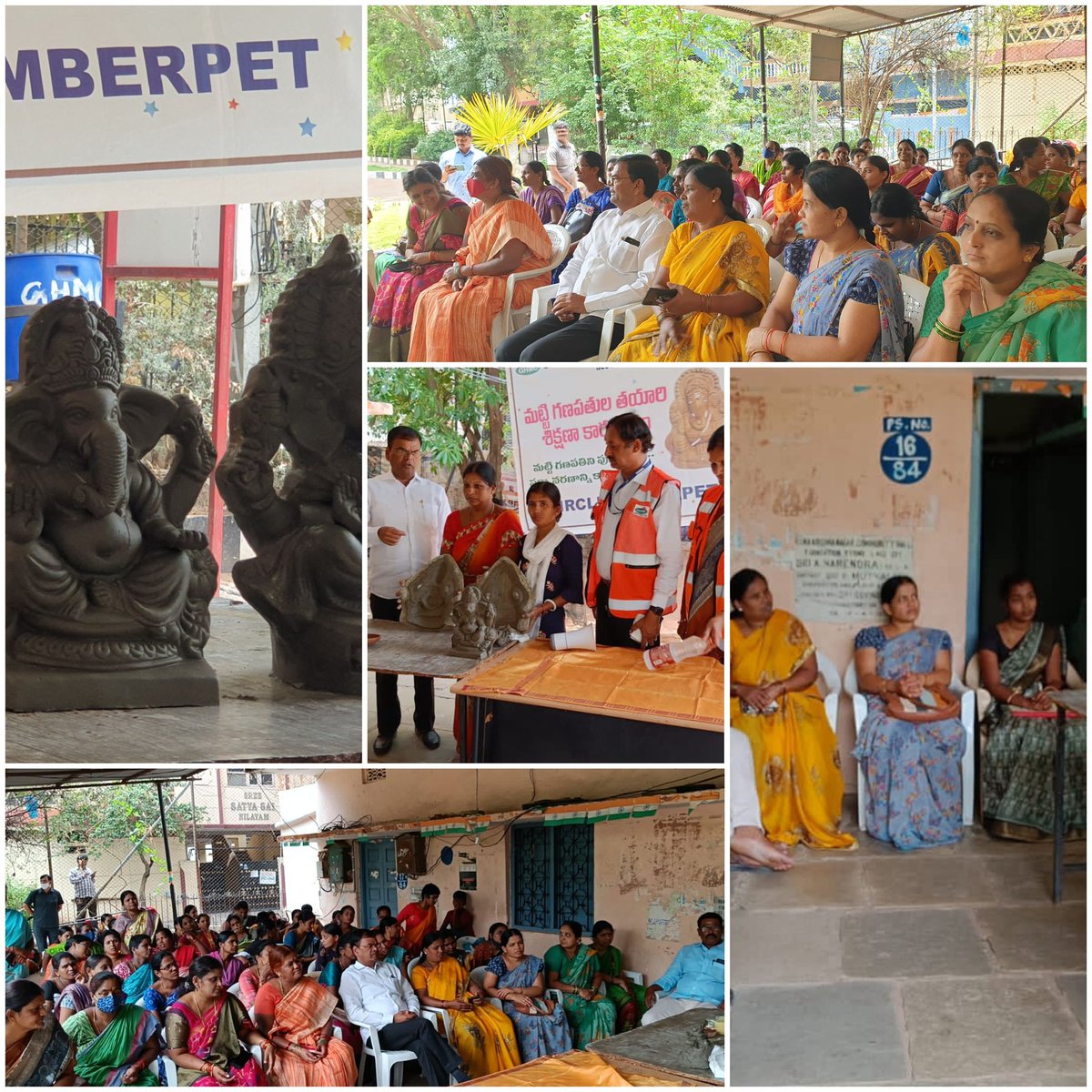 Awareness n trg prog on Clay Ganesha making conducted at Ramakrishna Nagar community hall, Baghamberpet Div.  Hon MLA,  Amberpet AC,  Asst Comr of Police,  PO UCD,  COs, SHG members,  Pottery community people etc participated in the prog.
<a href="/GHMCOnline/">GHMC</a> @KTRTRS <a href="/CommissionrGHMC/">Commissioner GHMC</a>