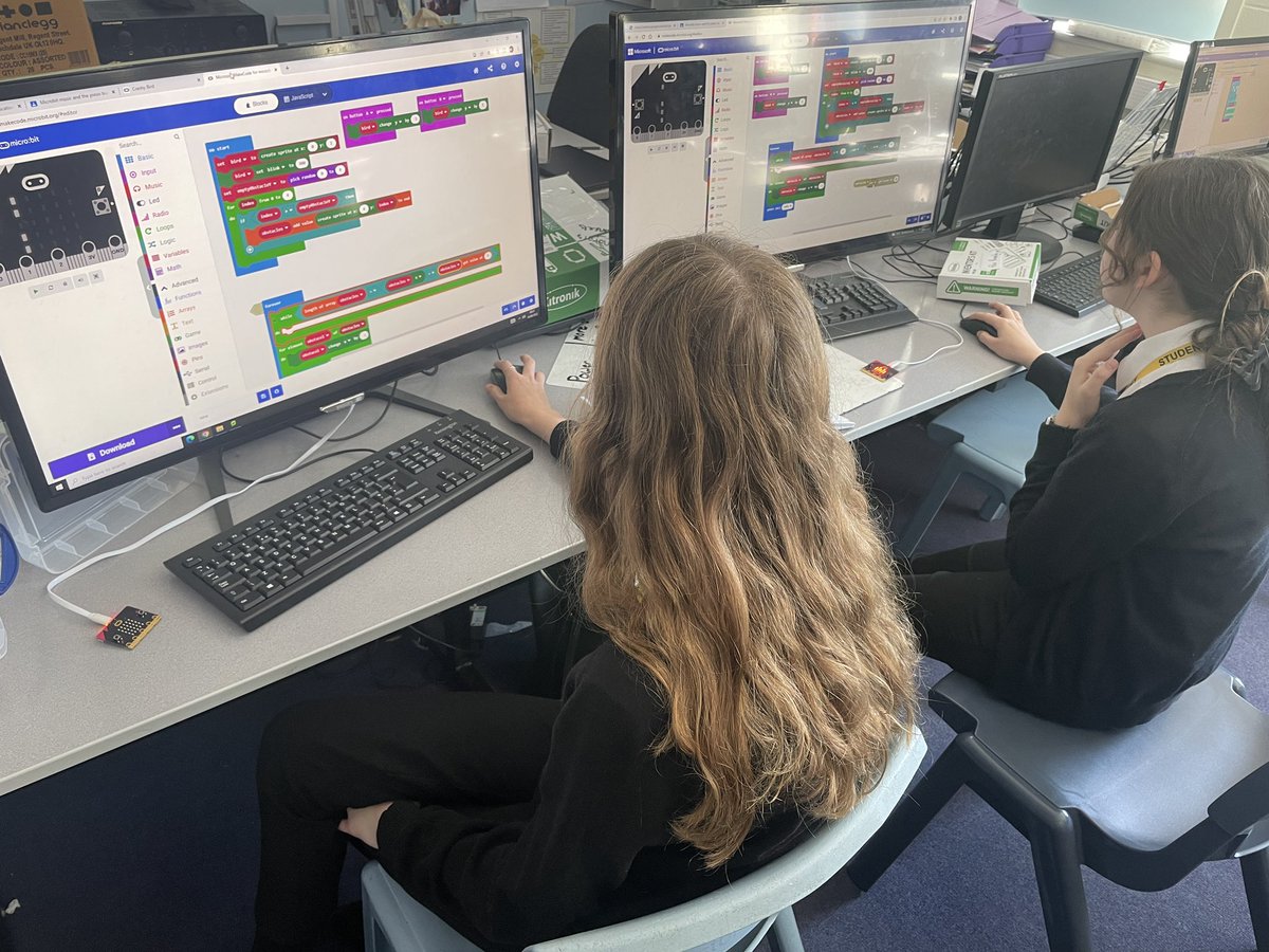 WingfieldICT's tweet photo. Why play the standard flappy bird game when you can code your own #microbits #letscode https://t.co/3SuQBvNNMs