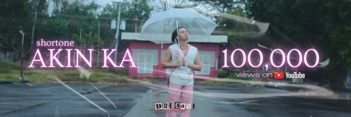 DyecastUpdates's tweet photo. 'Akin ka' music video by @shortone_jeff has reached 100k Youtube Views!
Stream 'Akin ka' on all sp! π
π: https://t.co/6P8MeTEuAK
#Dyecast #DyecastUpdates https://t.co/PtLGKvrhj8