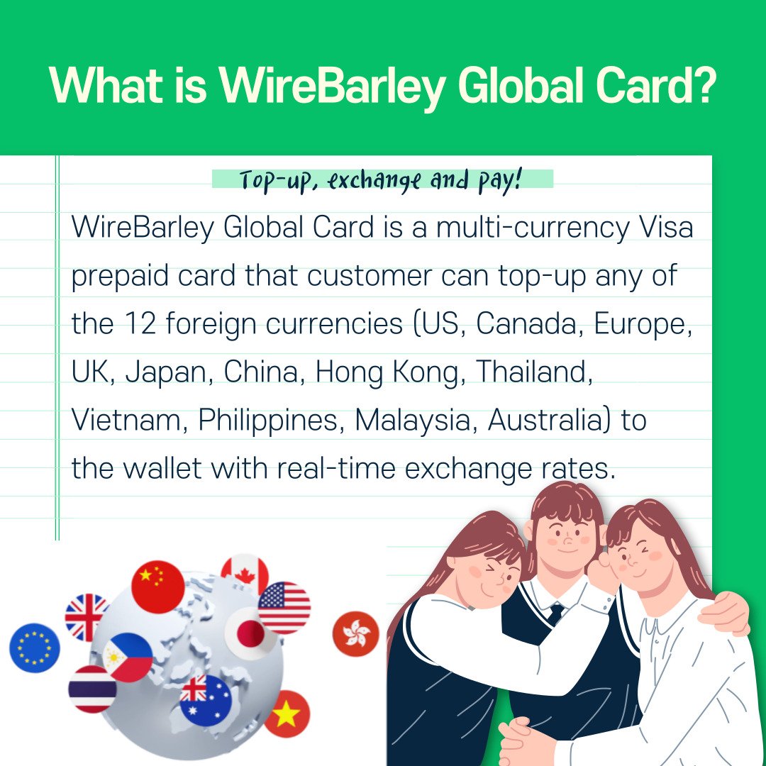 Dimasjawa's tweet photo. [WireBarley Global Card]
👛 Add Korean Won to your WireBarley wallet, not your bank account.
💸 Exchange into 12 currencies whenever you need it.
💳 Pay without commission at overseas local and overseas online shopping malls.
🏧 Withdraw from Visa ATMs abroad.
#WireBarley https://t.co/K8bOGGgJnj