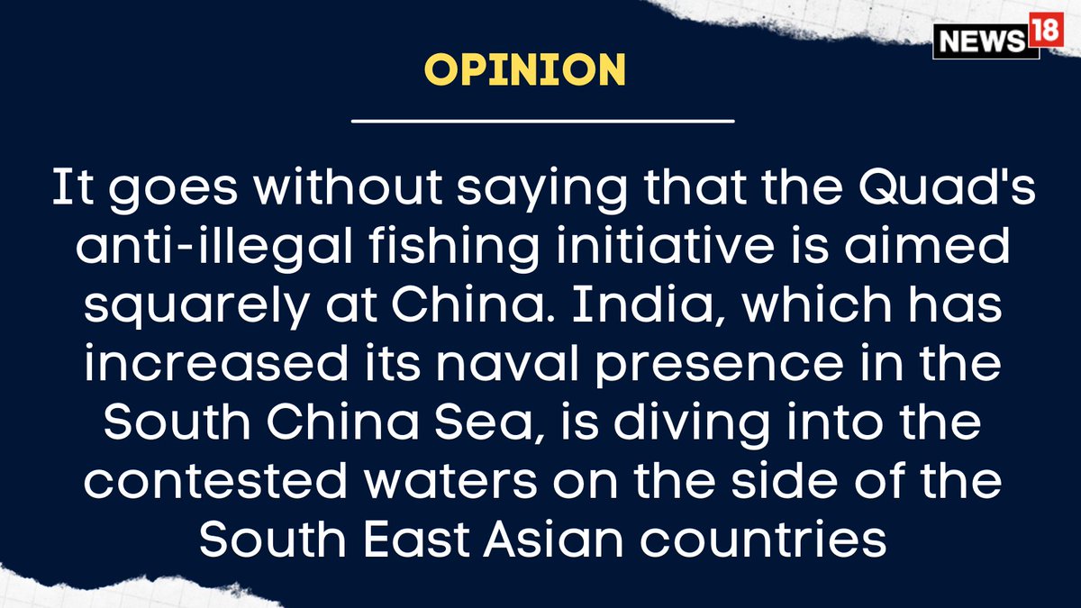 news18dotcom's tweet photo. #OPINION | India Has Just Told China Its Game On With IPEF & Initiative to Combat Illegal Fishing, Writes @YusufDFI
https://t.co/FJ9xib1XQH https://t.co/J6qJikQCgi