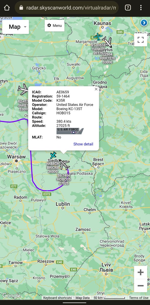 scan_sky's tweet photo. #USAF - Boeing KC-135T - 59-1464 - #HOBO15

Working Over Poland 🇵🇱 (AARA LION) With #AXE11.

#AXE Flight Is #USMC F/A-18Cs From Łask Air Base 🇵🇱

📸:Staff Sgt. Michael Battles https://t.co/8TFUejPUPg