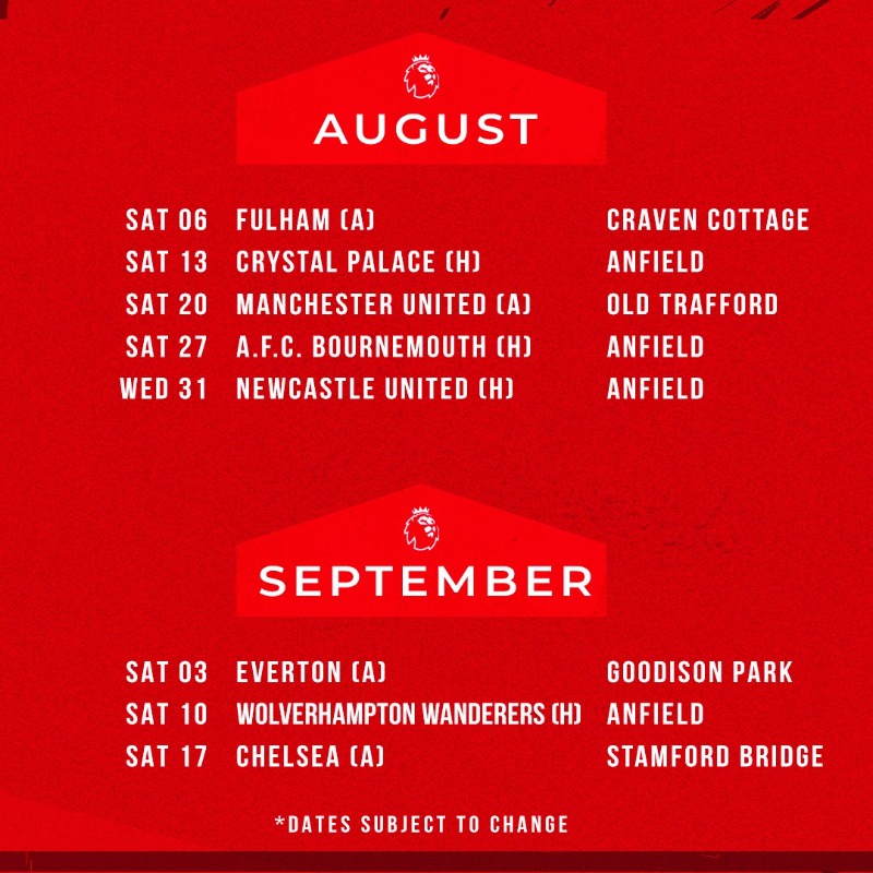 LFC's tweet photo. Our 2022/23 #PLFixtures 📅