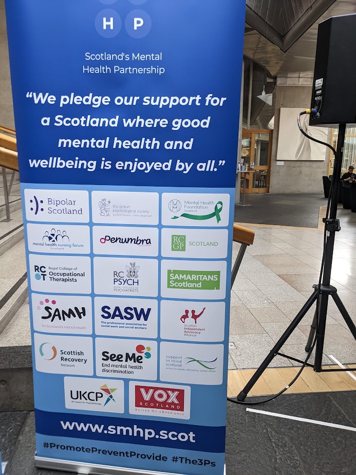 VOXSCOTLAND's tweet photo. We had a great time at last night's parliamentary reception as part of Scotlandās Mental Health Partnership!
VOX Scotland supports the Partnership's call for a Scotland where good mental health and wellbeing is enjoyed by allā¤ļø
#PromotePreventProvide #The3Ps https://t.co/7E5Y7EFvSe