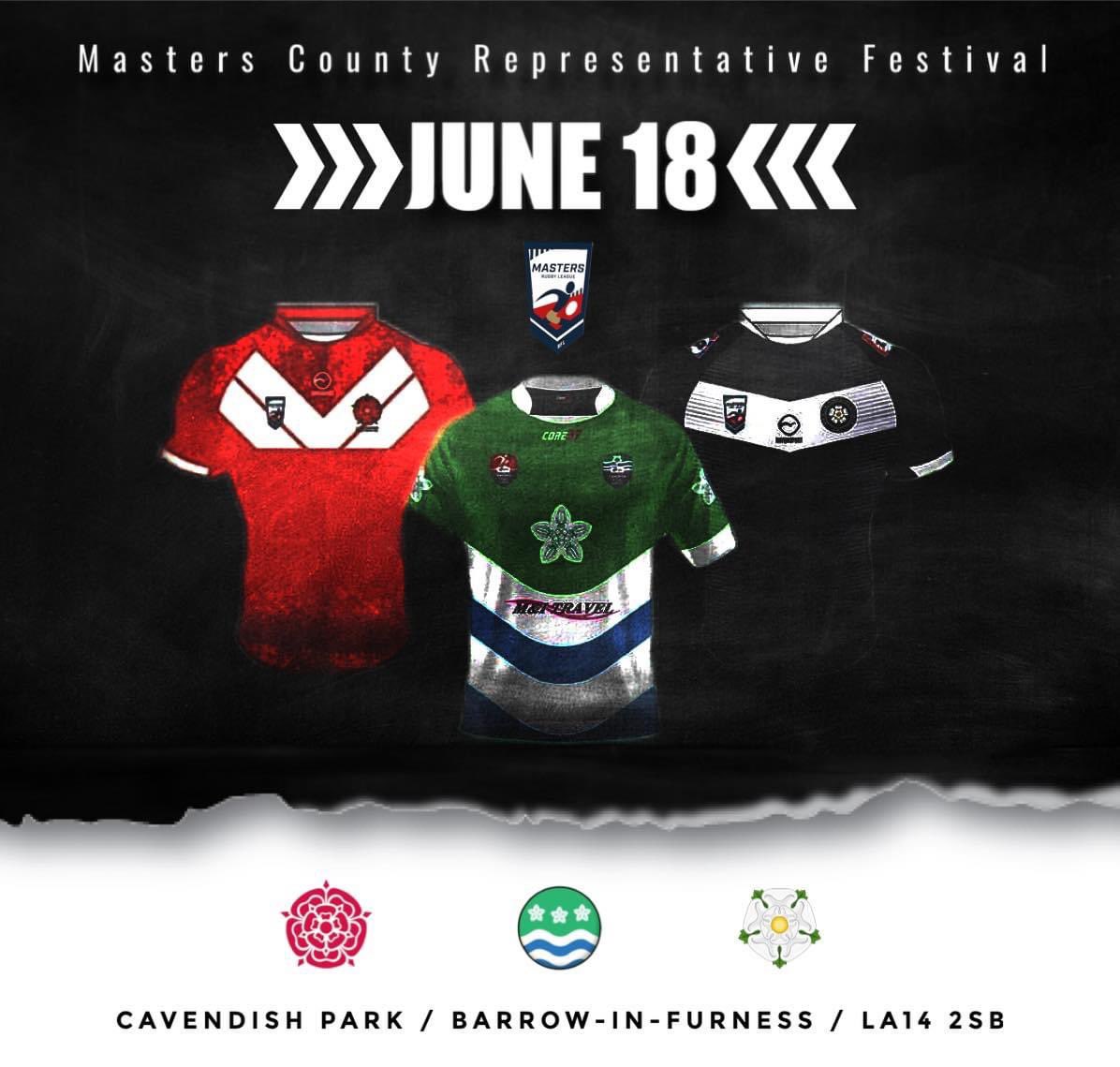 🚨This Is Your Daily Reminder 🚨 📅 Saturday 18th June 🏆 @mastersrugbyleague Tri Counties Festival 👕 @lancsmastersrl @yrl_masters @Cumbria_RL Masters 🏟 Cavendish Park #ILoveRugbyLeagueMe #becauserugbyleaguecares