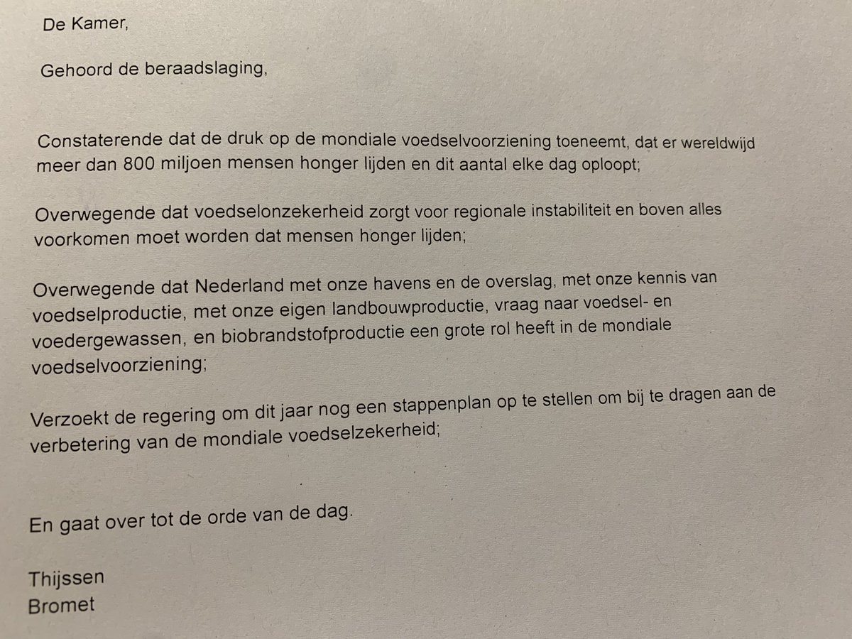 Zo werkt dat: de Nederlandse boeren wegpesten en dan zeggen tegen de minister dat ie moet zorgen voor voedselzekerheid. #2minutendebatlnv #voedselzekerheid