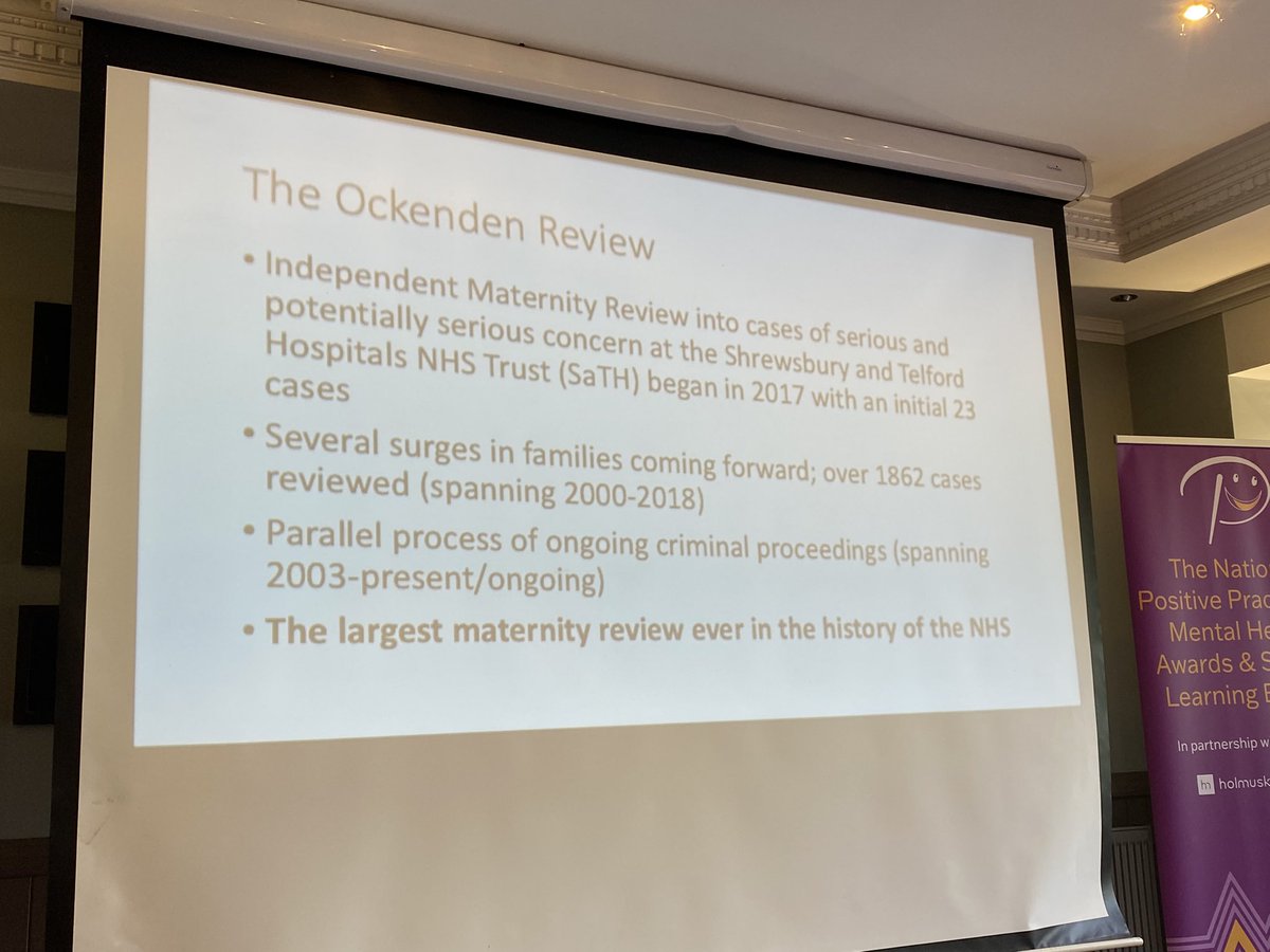 Fascinating presentation about the impact of the Ockendon report on maternal MH services <a href="/mpftnhs/">Midlands Partnership University NHS FT</a> #sharedlearning #PPiMH