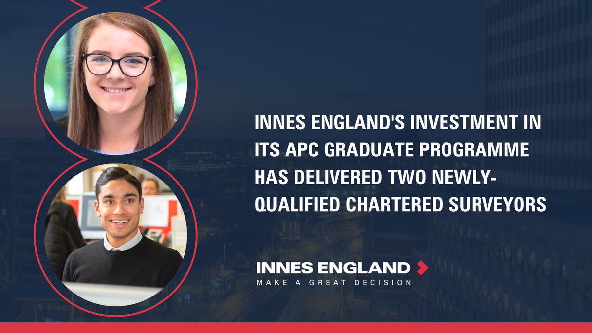 InnesEngland's tweet photo. We’re delighted to congratulate Grace Conisbee and Aman Verma on qualifying as chartered surveyors under the #APCprogramme after years of hard work!
Read more at: https://t.co/ThZYShjbCA
#CharteredSurveyor #CommercialProperty #GraduateSurveyorJobs https://t.co/fYRvPNyvjA
