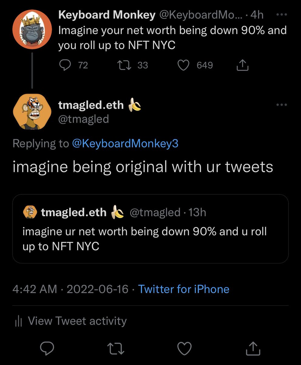 market down so bad KBM cant even come up with his own shit lmao