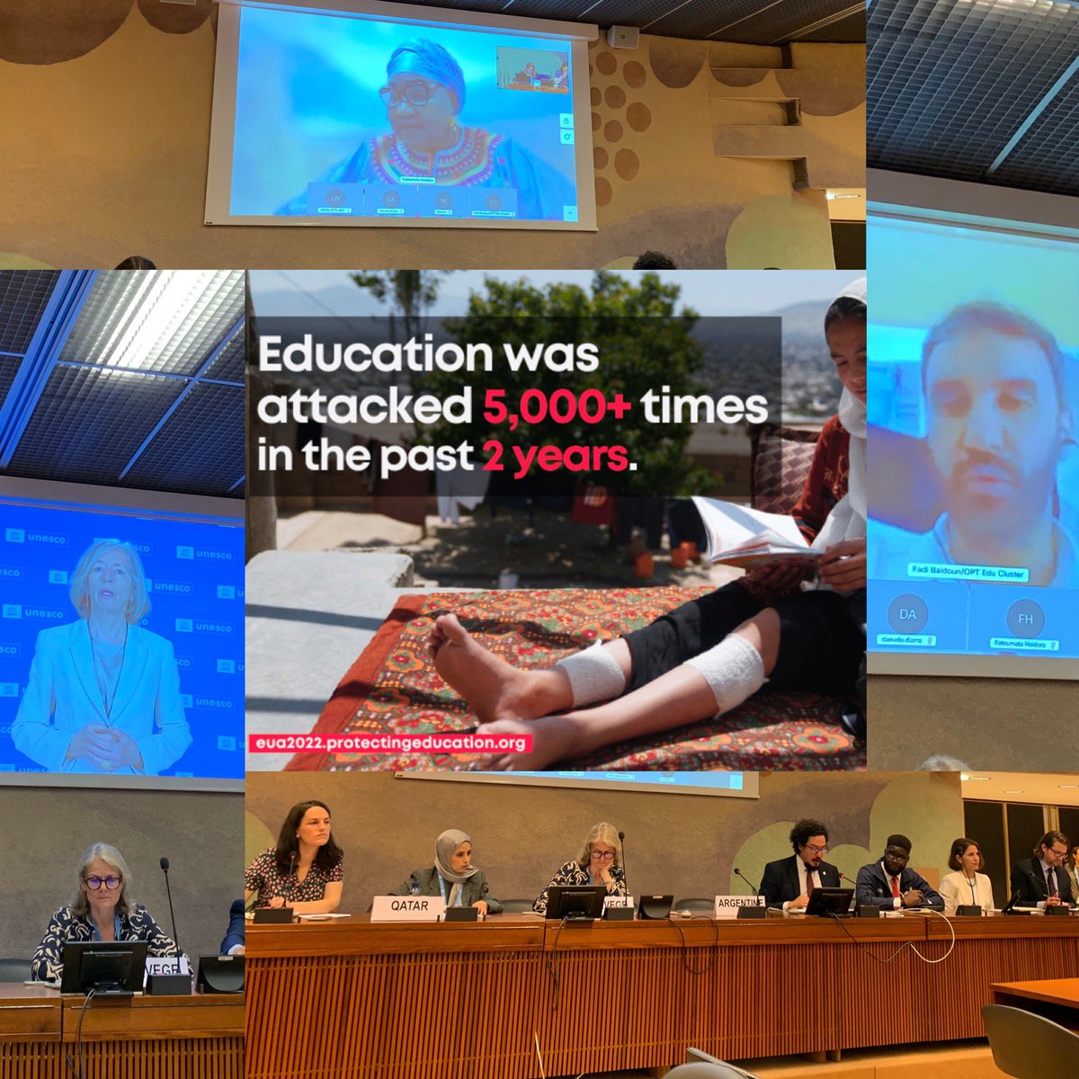 🔸When education is safe, lives are saved
🔸Important to invest in & involve youth 
🔸Education protected = children protected
🔸 More awareness on schools #NotATarget 
🔸Endorse & implement #SafeSchoolsDeclaration 

🔊Clear messages at launch of #EducationUnderAttack2022 report