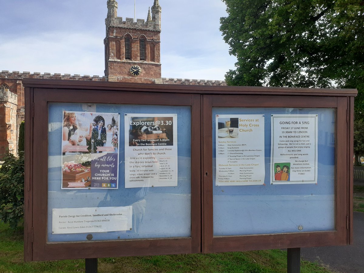 Great poster outside Crediton Parish Church designed by our @CofEDevon Comms Team to promote Life Events #Christening, #Wedding & #Funeral
@CofEChristening @churchweddings @CofEFunerals