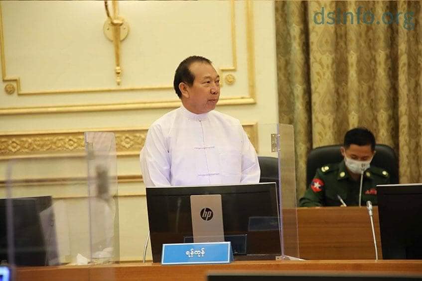 IrrawaddyNews's tweet photo. Myanmar’s regime announced on Thursday that it has charged three junta-appointed officials with taking bribes: Yangon Region Chief Minister U Hla Soe, Commerce Minister U Aung Than Oo and U Soe Soe Zaw. 

#WhatsHappeningInMyanmar https://t.co/cMnWp4pGcv