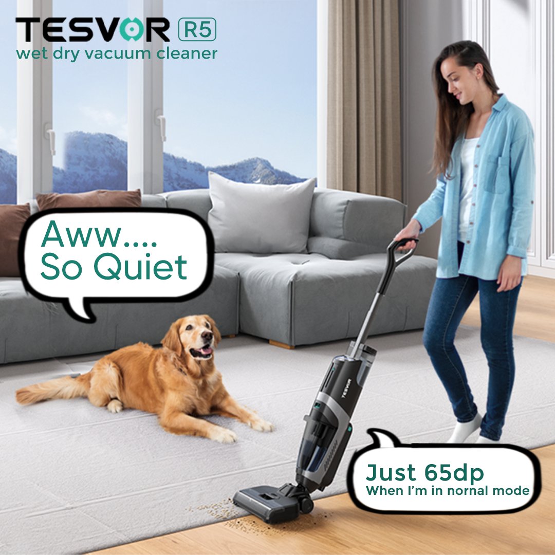 tesvor_official's tweet photo. 🇺🇸🇺🇸
It can be quiet when cleaning, but it has a super suction of 13000pa!
#Tesvor #wetdryvacuumcleaner #houseclean https://t.co/OyfLjrZraJ