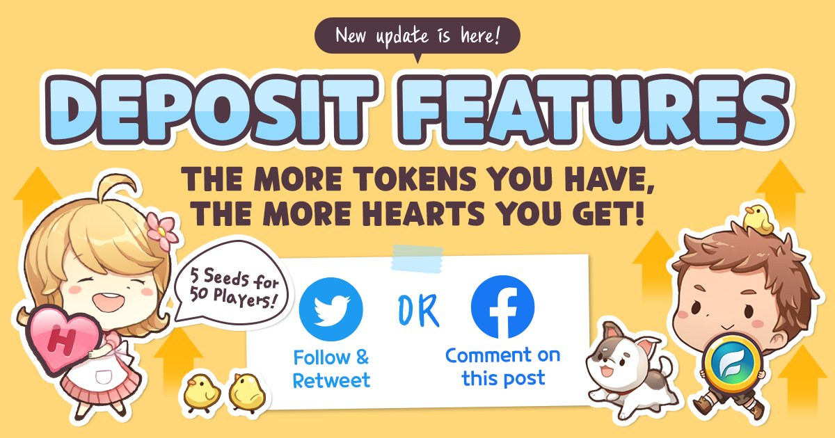 📢BREAKING NEWS!DEPOSIT SYSTEM IS NOW AVAILABLE!
To celebrate update, here is special event for you💚
1) Follow ＠everyfarmglobal
2) Retweet this 

🎁5 SEEDS for 50 PLAYERS!

⏰Until 21th June(GMT+9)
#everyfarm #EveryFarm #P2E #playtoearn #blockchain #PlayToEarnGame  #farminggame