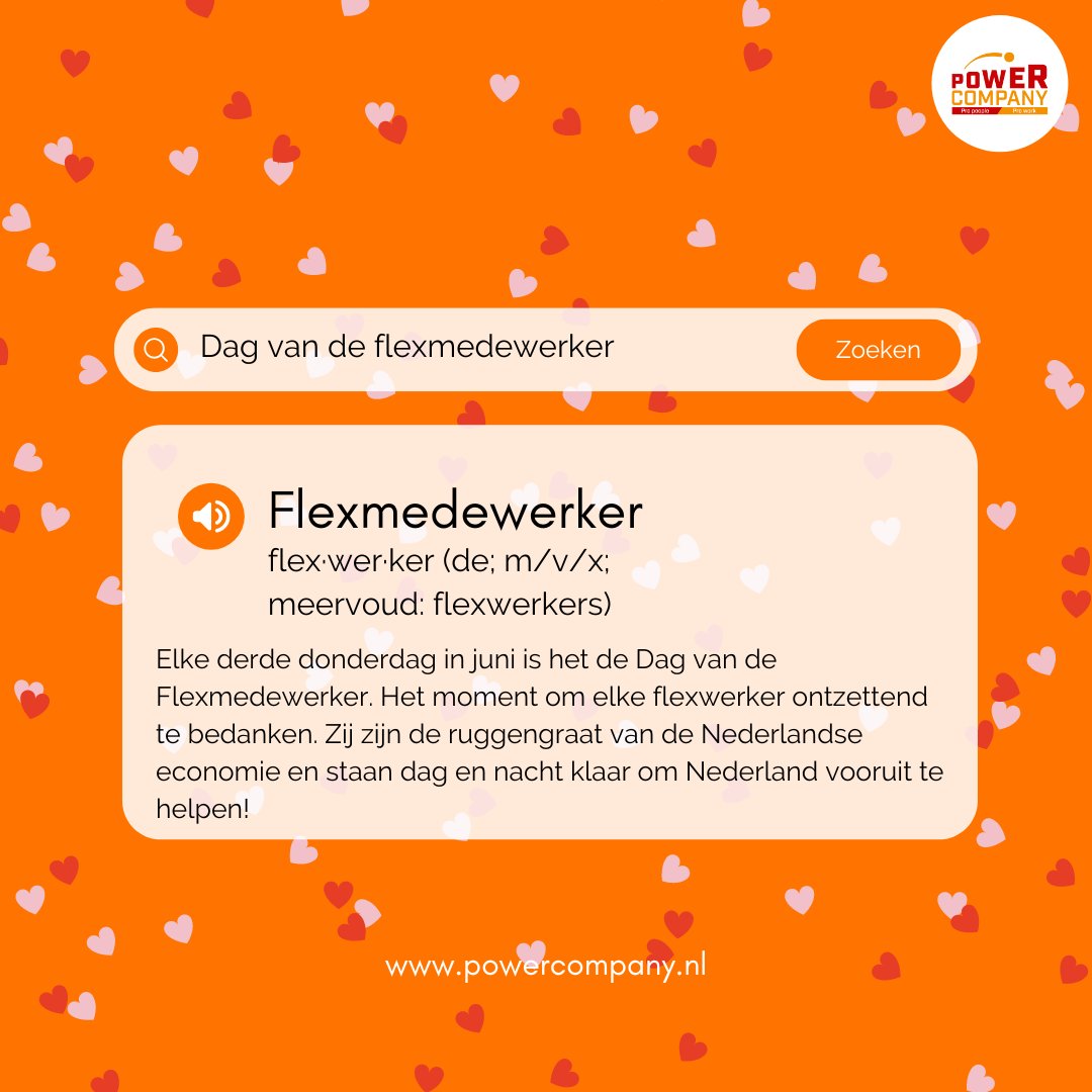 PowerCompany_'s tweet photo. 𝟏𝟔-𝟎𝟔-𝟐𝟎𝟐𝟐 | 𝓓ag 𝓿an 𝓭e 𝓕lexmedewerker 💐

Wij delen vandaag alleen maar complimenten uit aan alle flexwerkers. Jullie zijn onze toekomst, want waar zijn we tegenwoordig zonder deze toppers! 🙅‍♀️

#PowerCompany #DagvandeFlexmedewerker https://t.co/rzoNOyM38G