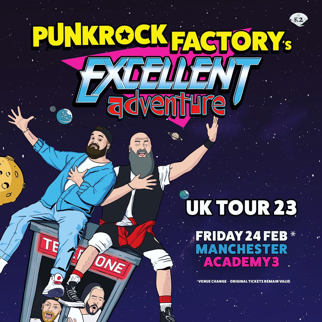 punkrockfactory's tweet photo. MANCHESTER VENUE CHANGE!
NOW ALL AGES!
We will now be playing at Manchester Academy 3 and NOT Gorilla!
All tickets bought so far will remain valid for the new venue!
#livenation #manchesteracademy #manchesteracademy3 https://t.co/6lSNg9aWru