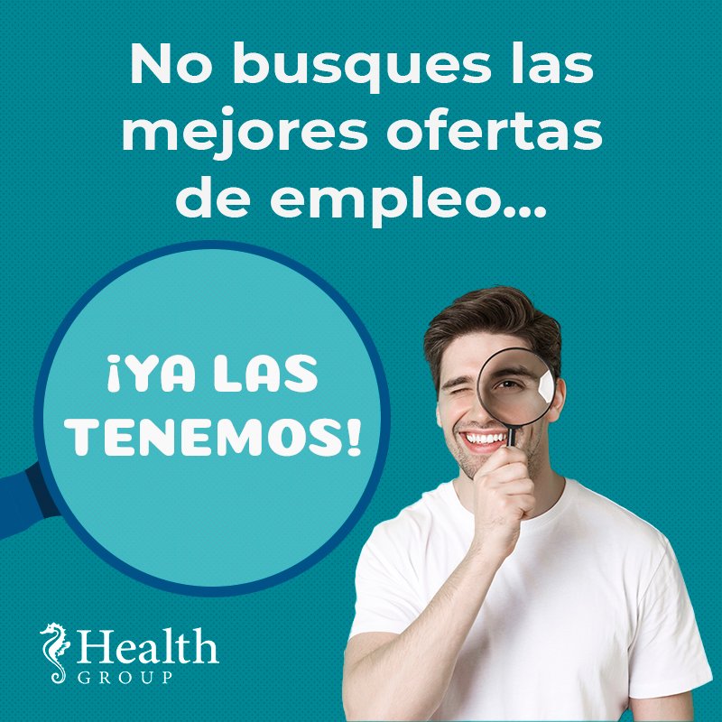 HealthGSpain's tweet photo. Buscar y buscar...y nunca encontrar.
¡No te agobies!
En Health Group seleccionamos las mejores ofertas del sector médico del mercado para ti.
Visita nuestro portal en Infojobs donde puedes encontrar algunas de ellas o escríbenos a rrhh@healthgroup.es.

#oferta #trabajo #vacante https://t.co/bzIT6Kuqve