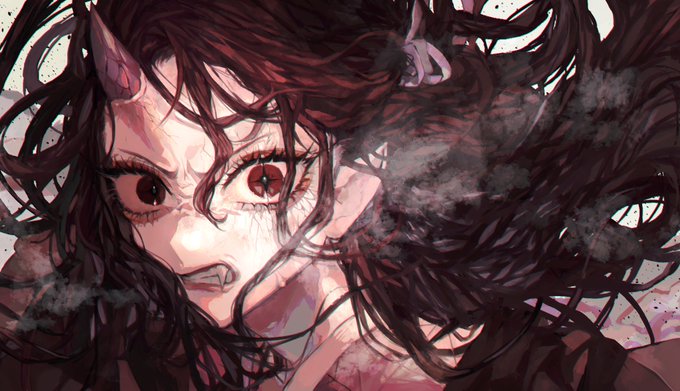 𝙚𝙢𝙤さんがTwitterに投稿した鬼舞辻無惨(鬼滅の刃)のイラスト。