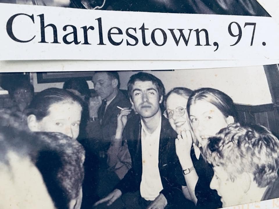 kcshowcork's tweet photo. Remember this @liamgallagher ???  On the Sesh with the locals in Charlestown Mayo,25 years ago (Photos via @RonanCourell ) https://t.co/NZCqMVf0ZU