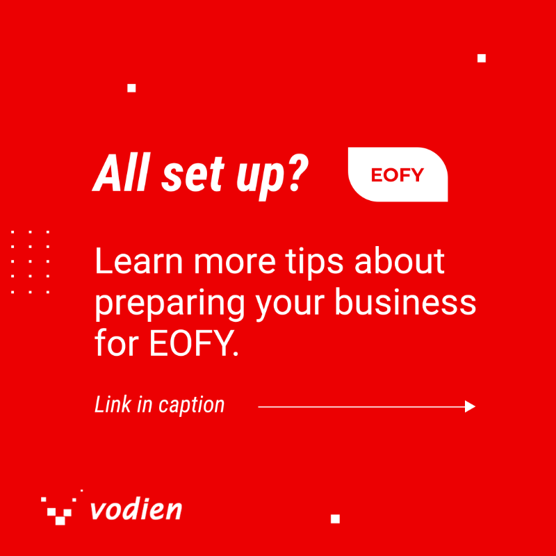 vodien's tweet photo. With the mounting paperwork and compliance rules, EOFY can be a stressful time for your business.

Learn EOFY tips to help you streamline the process here!

#EOFY