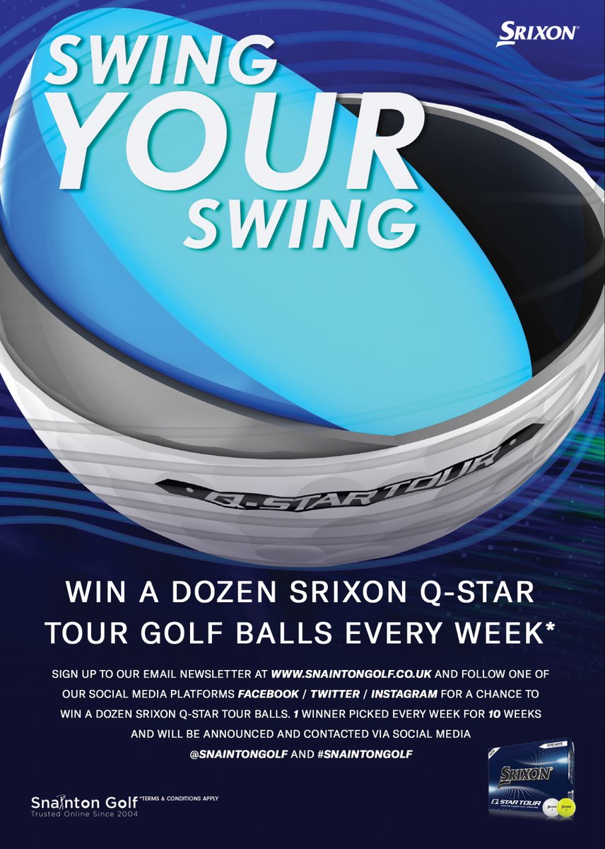 🚨 WEEKLY GIVEAWAY 🚨

Win a DOZEN 🆕Srixon Q-Star Tour Golf Balls every week only at #SnaintonGolf 🤯 All you have to do is 👉 Follow us ✅ Like/RT this post ❤️ &amp; subscribe to our newsletter email (bit.ly/3MZ2x9O)

Good luck 💪