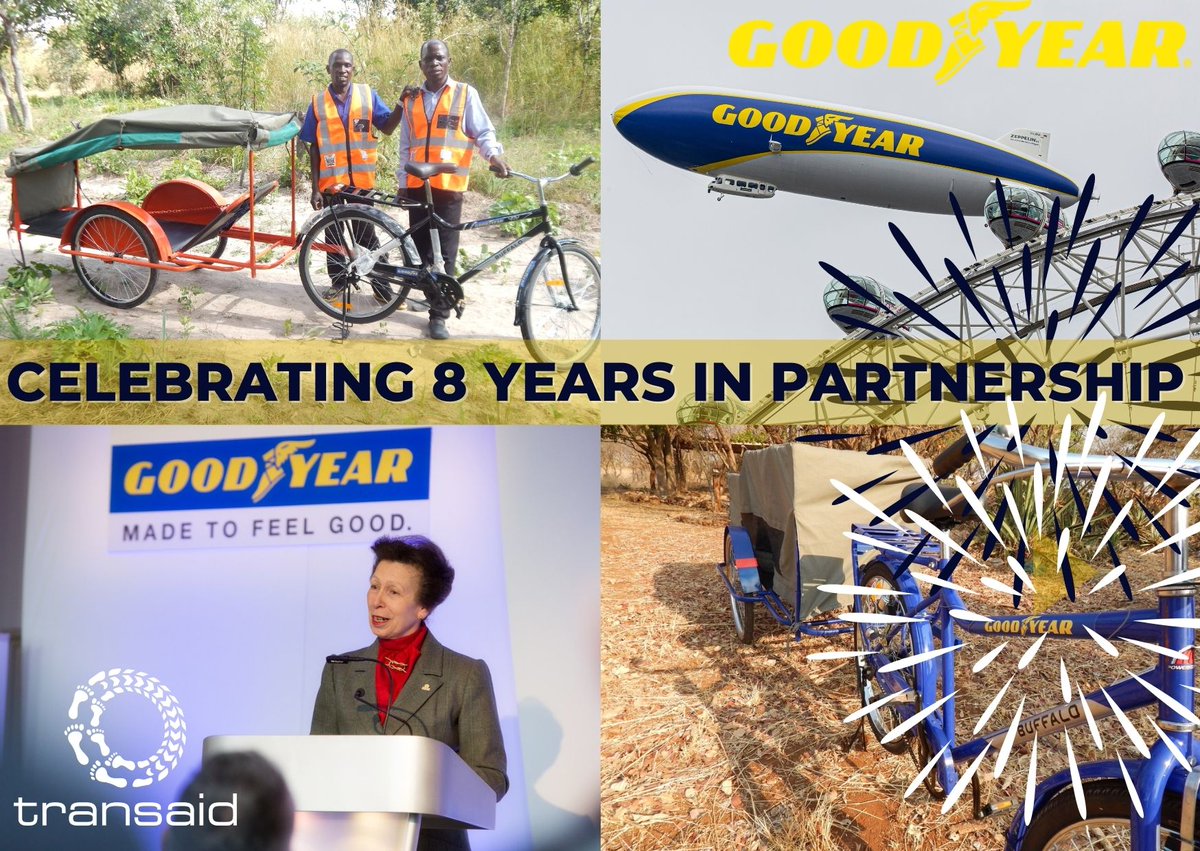 Celebrating eight years in partnership with <a href="/GYCommercialUK/">Goodyear Commercial</a> this month! From bicycle ambulance donations 🚲, to blimp rides, thank you for helping us transform lives through safe, available and sustainable transport.💛

#thankyou #corporate #partner #fundraising #roadsafety