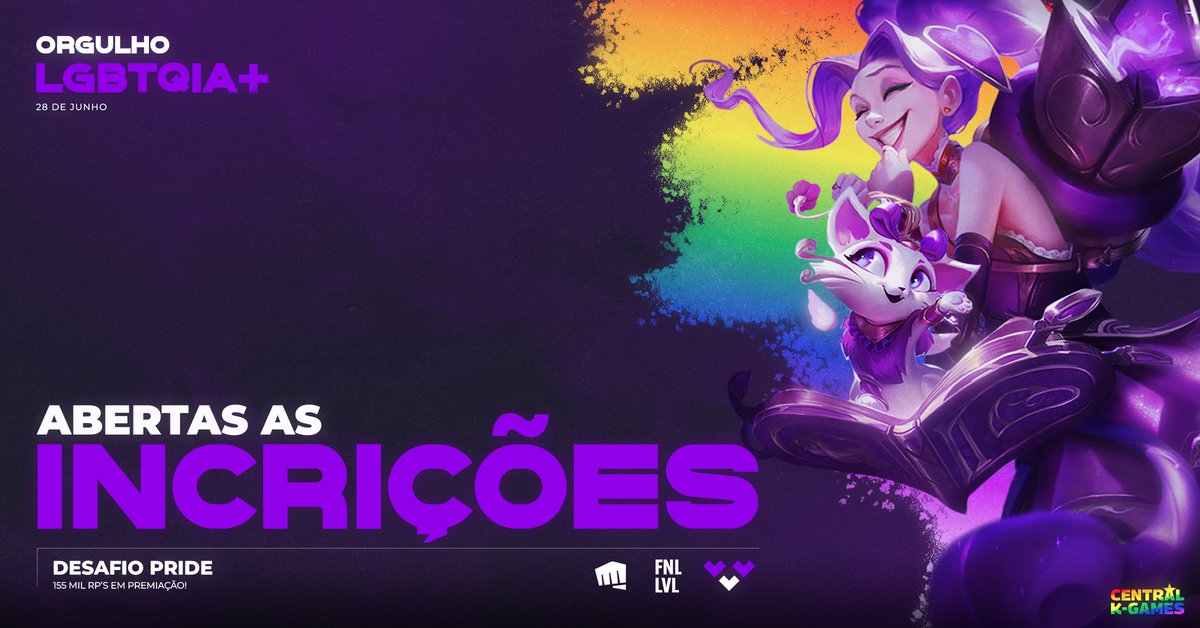 ✨ATENÇÃO!✨

📝As inscrições no formulário para o Desafio Pride ficarão abertas até o meio dia de hoje (16 de Junho). As inscrições na Battlefy serão realizadas até o fim do dia.⏰

📌Corre que você ainda consegue participar!🏳️‍🌈

#DesafioPride