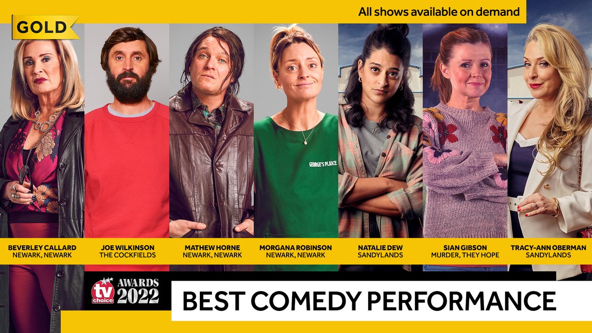 U&GOLD (@goldchannel) on Twitter photo π We're *thrilled* to see so many brilliant comedy performances recognised at this year's <a href="/TVChoice/">TV Choice</a> Awards. To help them make the shortlist, please vote here: awards.tvchoicemagazine.co.uk
| <a href="/Beverleycallard/">Beverley Callard</a> <a href="/gillinghamjoe/">Joe Wilkinson</a> <a href="/mfhorne/">Mathew Horne</a> #MorganaRobinson <a href="/dew_natalie/">Natalie Dew</a> <a href="/Sianygibby/">Sian Gibson</a> <a href="/TracyAnnO/">Tracy-Ann Oberman</a> π We're *thrilled* to see so many brilliant comedy performances recognised at this year's <a href="/TVChoice/">TV Choice</a> Awards. To help them make the shortlist, please vote here: awards.tvchoicemagazine.co.uk
| <a href="/Beverleycallard/">Beverley Callard</a> <a href="/gillinghamjoe/">Joe Wilkinson</a> <a href="/mfhorne/">Mathew Horne</a> #MorganaRobinson <a href="/dew_natalie/">Natalie Dew</a> <a href="/Sianygibby/">Sian Gibson</a> <a href="/TracyAnnO/">Tracy-Ann Oberman</a>