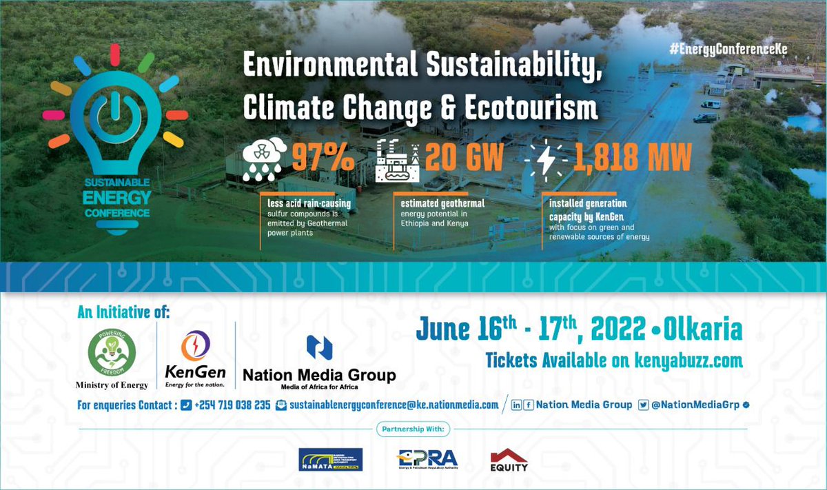 e_omollo's tweet photo. The outcome of the Conference will also be critical in providing insight and foresight to support the attainment of the UN Sustainable Development Goals by the year 2030 #energyconferenceke #EnergyChampion @KenGenKenya https://t.co/g1OPAykUAz