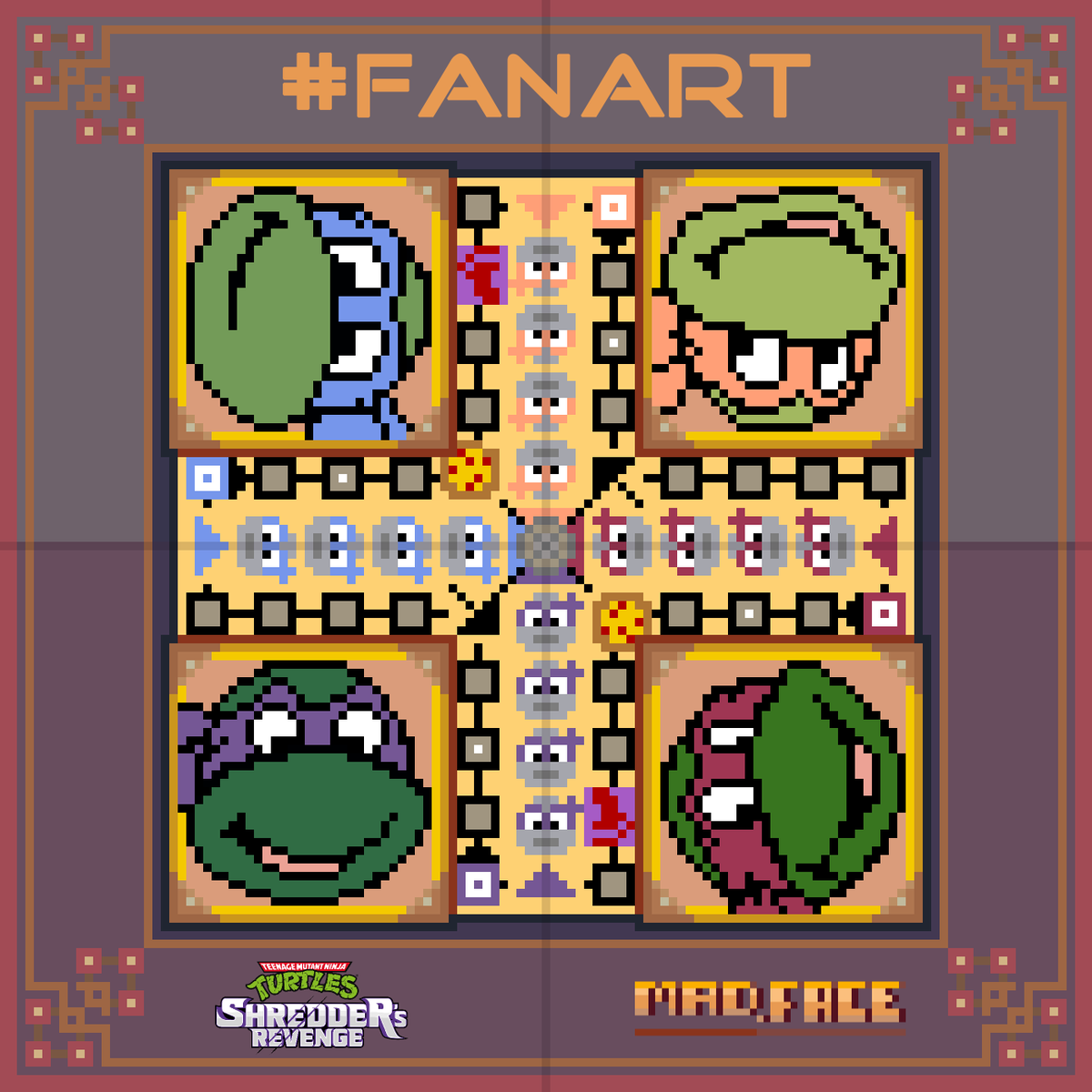 MAD.FACE (@madfacepixels) on Twitter photo I made a #TeenageMutantNinjaTurtles #BoardGame (#Fanart)!! Big Congratulations to the <a href="/Dotemu/">Dotemu</a> & <a href="/TributeGames/">Tribute Games</a> Team on the release!!
Can't wait to play it!!
๐ฎ๐ป๐น๐ข๐ฅ๐ฏ๐ต
Follow me @TheRealMAD_FACE
#TheRealMADFACE #TMNT #Nickelodeon #ShreddersRevenge #Pixel_Dailies #PixelArt I made a #TeenageMutantNinjaTurtles #BoardGame (#Fanart)!! Big Congratulations to the <a href="/Dotemu/">Dotemu</a> & <a href="/TributeGames/">Tribute Games</a> Team on the release!!
Can't wait to play it!!
๐ฎ๐ป๐น๐ข๐ฅ๐ฏ๐ต
Follow me @TheRealMAD_FACE
#TheRealMADFACE #TMNT #Nickelodeon #ShreddersRevenge #Pixel_Dailies #PixelArt