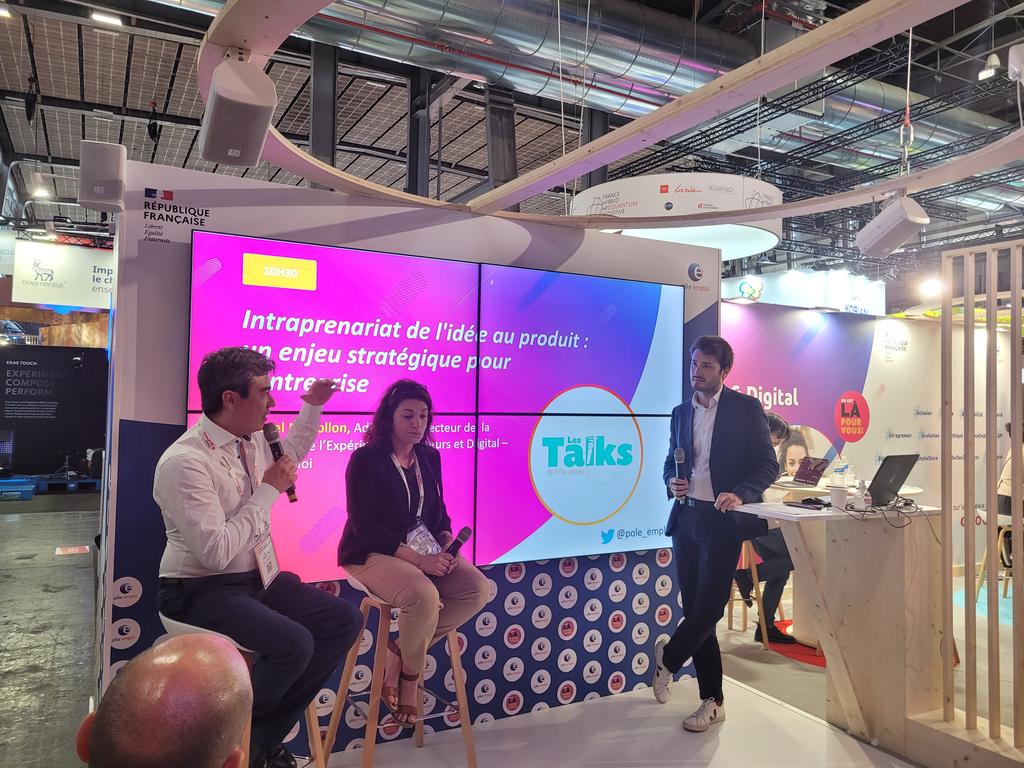 #VivaTech Présentation de l'incubateur de #poleemploi avec Miguel, directeur de l'incubateur et Anais Puertolas (Estime). Comment résoudre les irritants ou développer de nouveaux services pour nos usagers. #ux #uxresearch #uxdesign