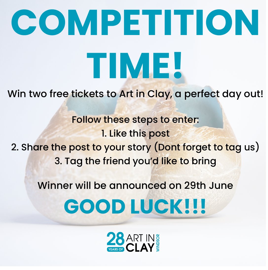 ArtinClay1's tweet photo. Love ceramics? Want to see the potential of clay?
Enter our competition to win a pair of tickets to the renowned Art in Clay show at Windsor Racecourse this August 😆 https://t.co/1MNrGXq4RL