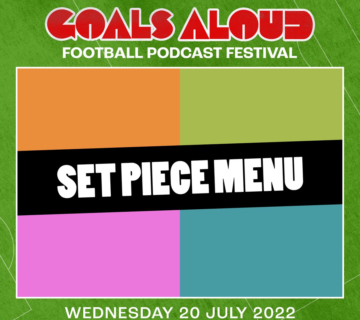 We are so excited to be part of the Goal Aloud Football Podcast Fest this Summer! ⚽️The Brazilian Shirt Name Podcast - 21st June ⚽️Set Piece Menu - 20th July 🎟️bit.ly/382lVDM