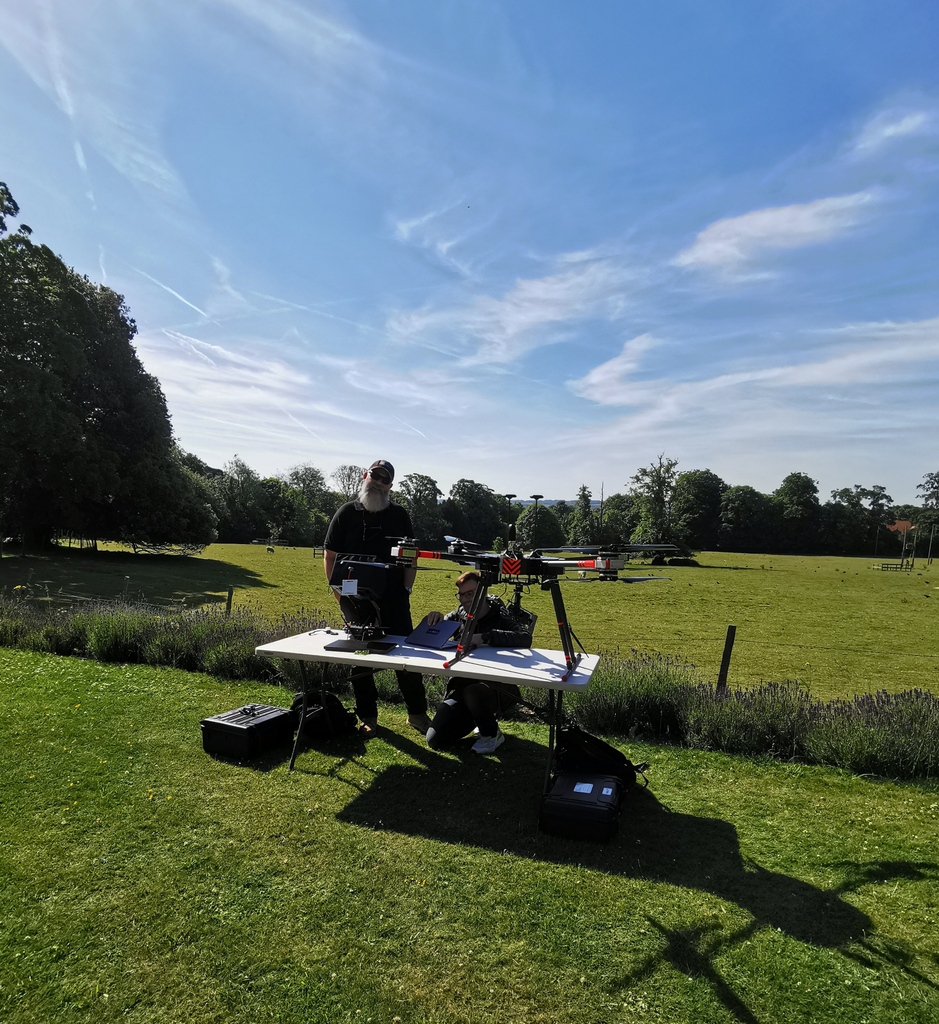 Our lovely residents, Simon &amp; Fergus from Airborne Robotics are taking advantage of this beautiful weather in our grounds while working on a 3D model of Worting House. We can't wait to see how it comes out!