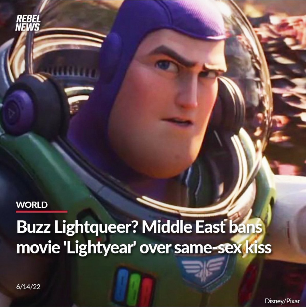 JamileDavies's tweet photo. 🇬🇧There is a scene in this new movie of a ‘same sex kiss’.
🇧🇷O filme ‘Buzz Lightyear’ foi bandido em VARIOS países por mostrar uma ‘cena de Beijo entre personagens do mesmo sexo’.
❌❌❌❌ #boycote https://t.co/iRhJYTGGHY