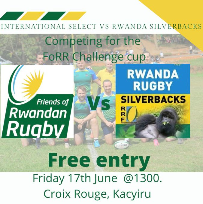 UwihirwePatric1's tweet photo. #Rugby Lovers are you ready for this!!,
Come and join us, this friday our @RugbyRwanda
national team #TheSilverback to play against
@RwandanRugby select 15 aside FoRR challenge cup.
@Rwanda_Sports @RwandaOlympic @RugbyAfrique @KamandaTharcis3 @AuroreMimosa @omardaair #CHOGM2022 https://t.co/fvXw1sRIh6
