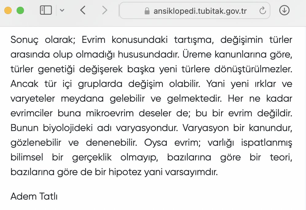 Yazılanların evrimle alakası yok. Sadece yan yana getirilmiş kelimeler. Zerre ciddiye alınmamalı.