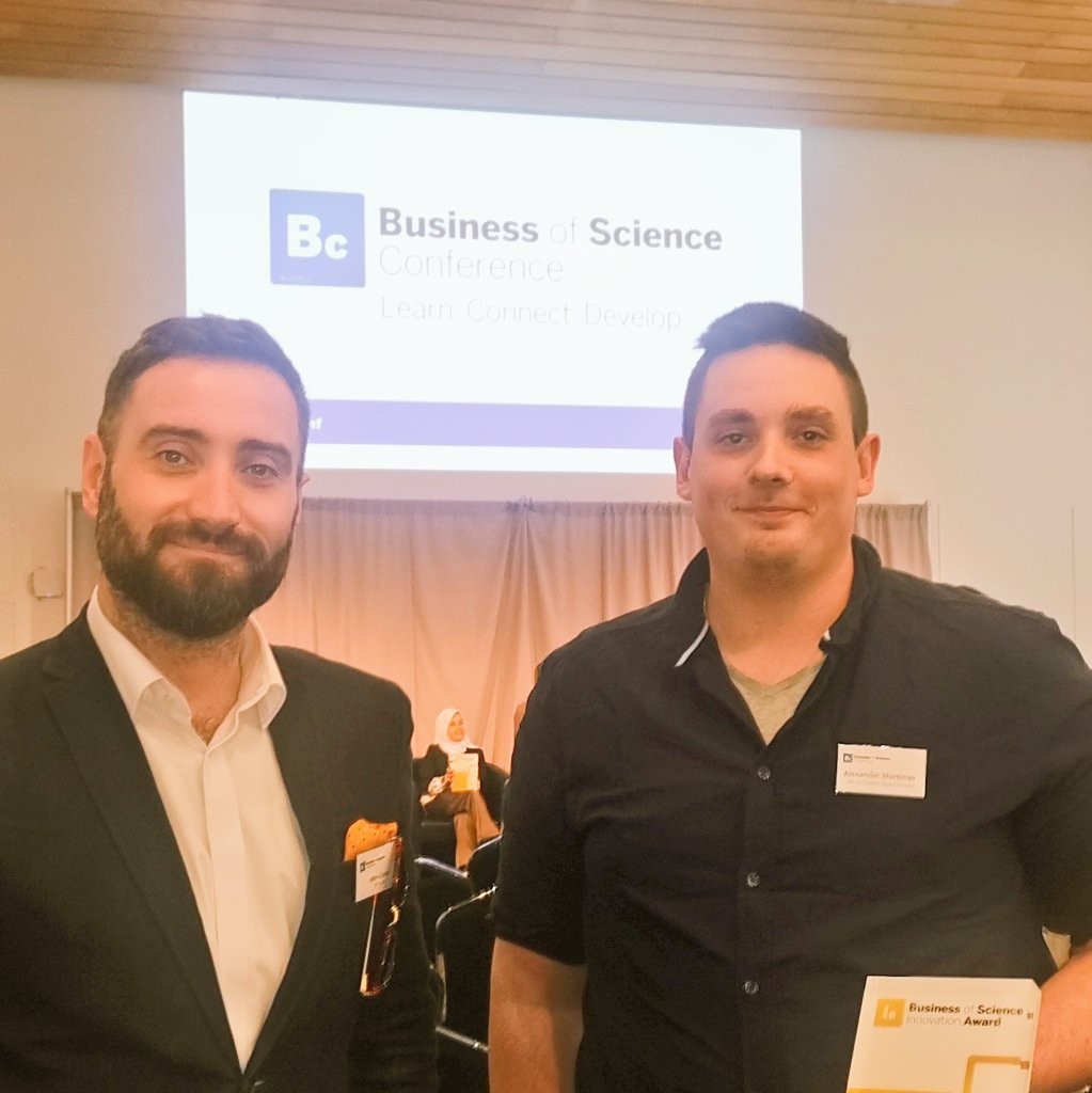 NWSpaceCluster's tweet photo. Hats off to Alexander Mortimer from @b_and_fc for winning the @BusOfSciConf Innovation Award for his excellent proposal, O.D.I.N. designed to clean up low Earth orbit. #NWSpaceCluster #SustainableSpace #Lancashire #TheFutureIsBright https://t.co/wvosR9WPa6