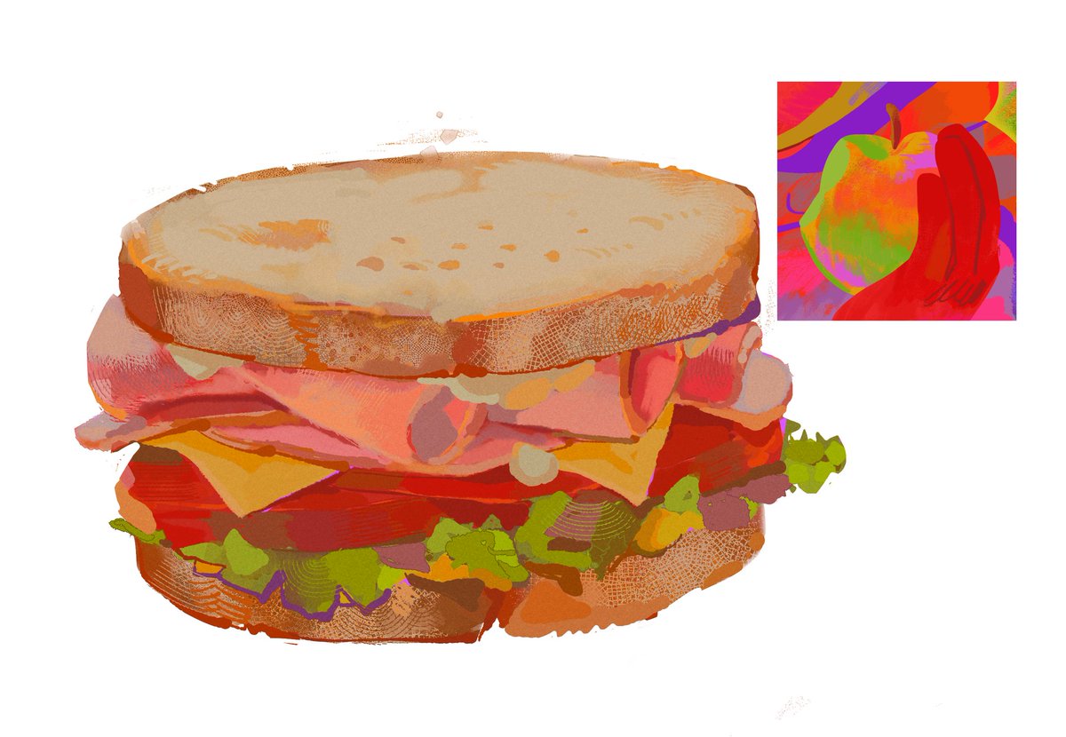 「this sandwich study from a year ago.....」|EASWIN REAL NOW🍔🦈のイラスト
