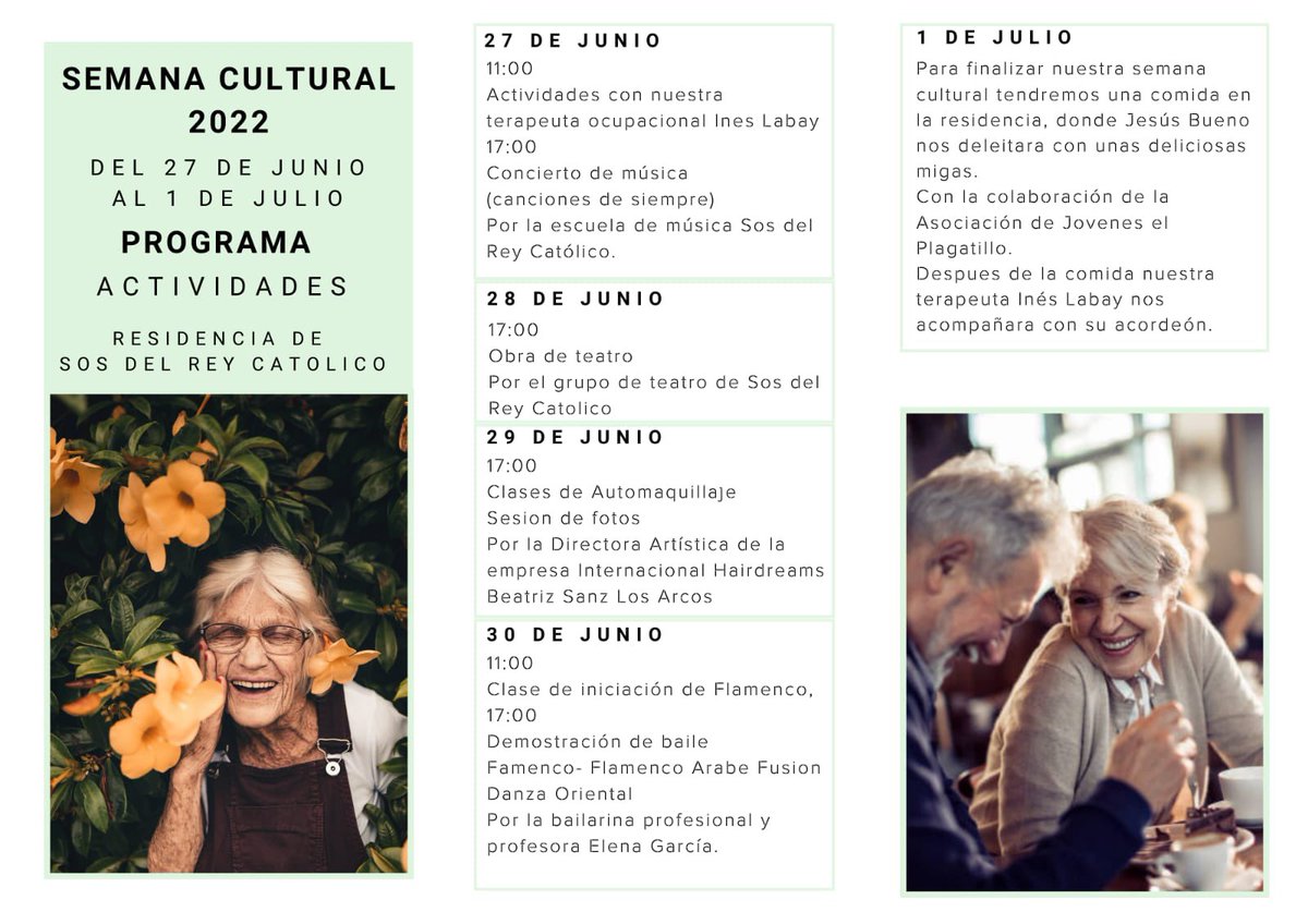 MamenSos's tweet photo. Primera semana cultural en la Residencia de        Sos del Rey Católico.
Gracias a todos los colaboradores https://t.co/Kq5JNSZdZ8
