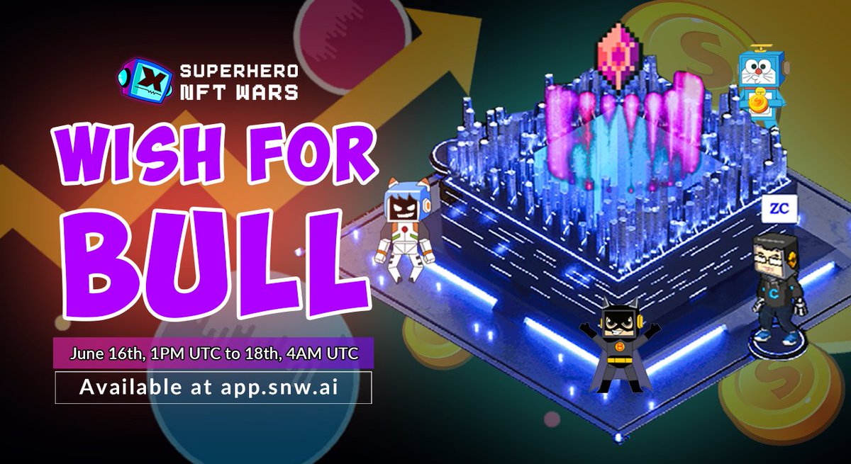 supernftwars's tweet photo. According to ancient #SNW myths, the more people wish for the same thing, the more likely the wish will come true 🧙‍♂️🌠

Let's wish for a bull market together 🐂📈

Join the "Wish for Bull" wishing campaign and win $SNGold 😌🙏

#NFTCommunity #crypto #DAO #Metaverse https://t.co/Dczat7SrSU